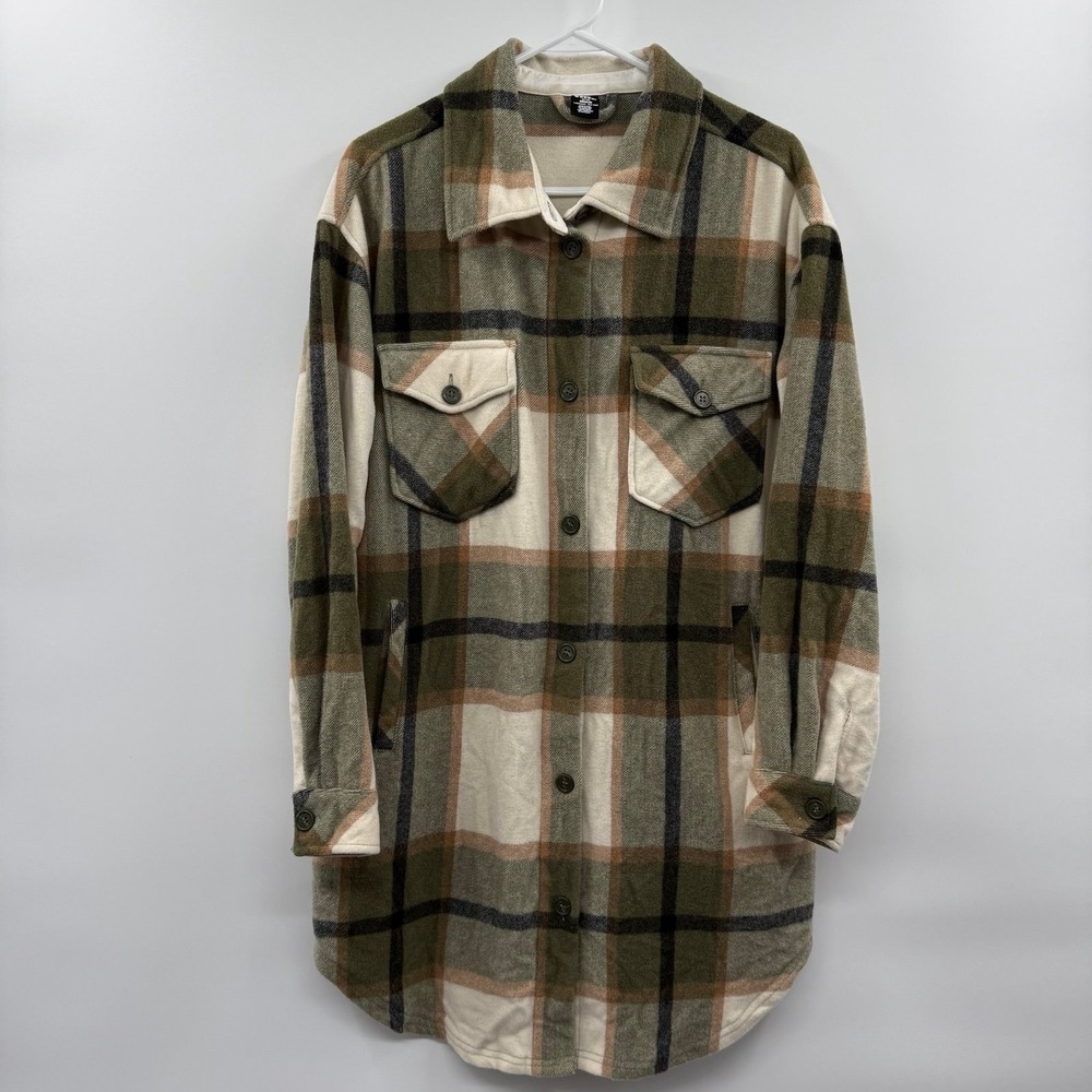 Woolx Jacket Womens Plaid Sutton Merino Wool Shacket Thick Flannel Green M